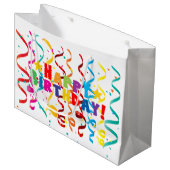 Happy Birthday Gift Bag Groot Cadeauzakje (Voorkant Gekanteld)