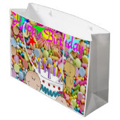 Happy Birthday Gift Bag Kinder Groot Cadeauzakje (Achterkant Gekanteld)