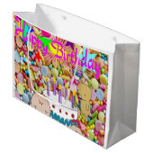Happy Birthday Gift Bag Kinder Groot Cadeauzakje (Voorkant Gekanteld)