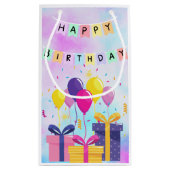 Happy Birthday gift Bag Klein Cadeauzakje (Achterkant)