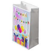 Happy Birthday gift Bag Klein Cadeauzakje (Achterkant Gekanteld)