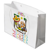 Happy Birthday Gift Bag Man Dog Groot Cadeauzakje (Achterkant Gekanteld)