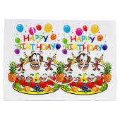 Happy Birthday Gift Bag Monkey Groot Cadeauzakje (Achterkant)