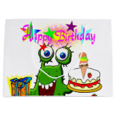 Happy Birthday Gift Bag Monster Groot Cadeauzakje (Voorkant)