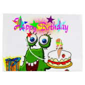 Happy Birthday Gift Bag Monster Groot Cadeauzakje (Achterkant)