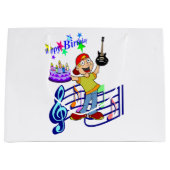 Happy Birthday Gift Bag Musician Guitar Groot Cadeauzakje (Voorkant)