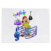 Happy Birthday Gift Bag Musician Guitar Groot Cadeauzakje (Achterkant)