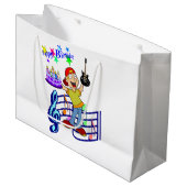 Happy Birthday Gift Bag Musician Guitar Groot Cadeauzakje (Voorkant Gekanteld)