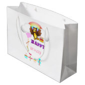 Happy Birthday Gift Bag Owl Groot Cadeauzakje (Achterkant Gekanteld)