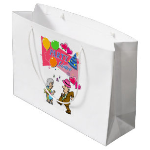 Happy Birthday Gift Bag Party Time Jubileum Groot Cadeauzakje