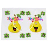 Happy Birthday Gift Bag Pear Groot Cadeauzakje (Voorkant)