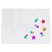 Happy Birthday Gift Bag Stars Groot Cadeauzakje (Voorkant)
