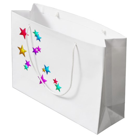 Happy Birthday Gift Bag Stars Groot Cadeauzakje (Achterkant Gekanteld)