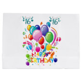 Happy Birthday Gift Bag Sweet Sixteen Groot Cadeauzakje (Achterkant)
