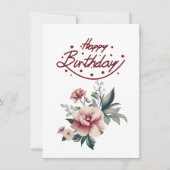 Happy Birthday Gift Kaart met witte achtergrond (Voorkant)