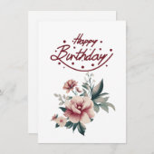 Happy Birthday Gift Kaart met witte achtergrond (Voorkant / Achterkant)