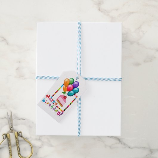Happy Birthday Gift Label Cadeaulabel (Met Touw)