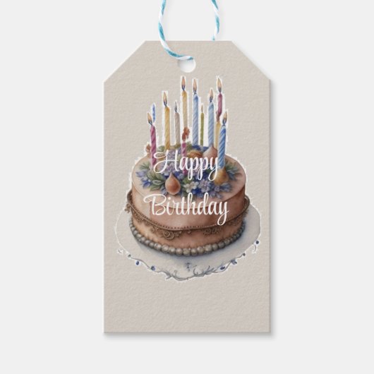 Happy Birthday Gift Label Cadeaulabel (Voorkant)