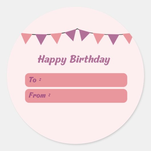 Happy Birthday Gift Label Sticker (Voorkant)