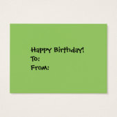 Happy Birthday Gift Label Visitekaartje (Achterkant)