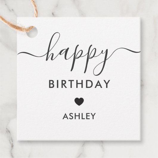 Happy Birthday Gift Labels, Birthday Labels, Kraft Bedankjes Labels (Voorkant)