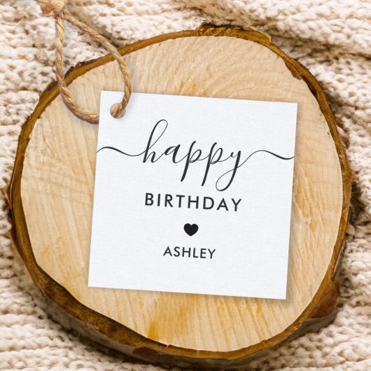 Happy Birthday Gift Labels, Birthday Labels, Kraft Bedankjes Labels