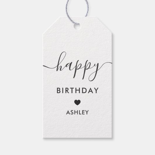 Happy Birthday Gift Labels, Birthday Labels, Kraft Cadeaulabel (Voorkant)