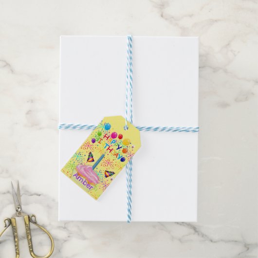 Happy Birthday Gift Labels Cadeaulabel (Met Touw)