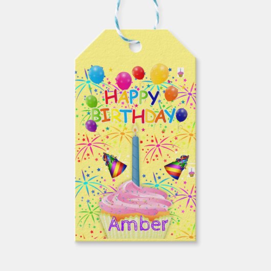 Happy Birthday Gift Labels Cadeaulabel (Voorkant)