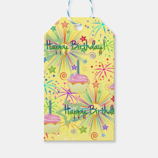 Happy Birthday Gift Labels Cadeaulabel (Voorkant)