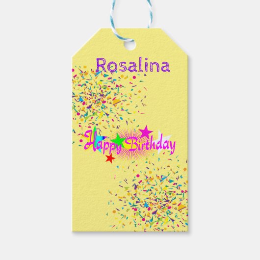 Happy Birthday Gift Labels Cadeaulabel (Voorkant)