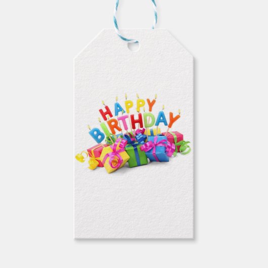 Happy Birthday Gift Labels Cadeaulabel (Voorkant)