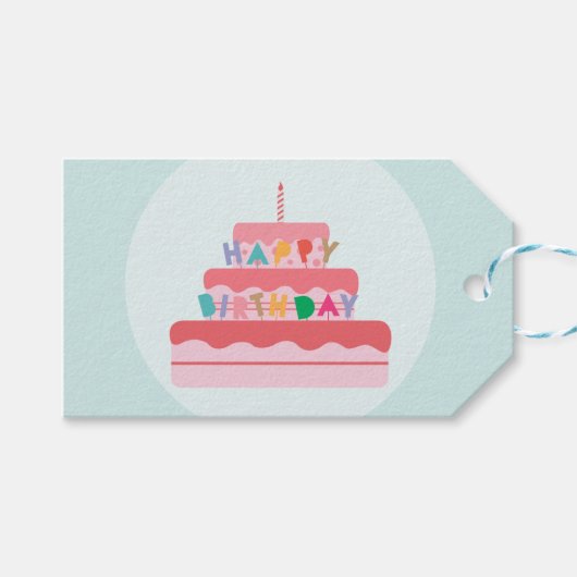 Happy Birthday Gift Labels Cadeaulabel (Voorkant (Horizontaal))
