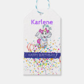 Happy Birthday Gift Labels Elephant Cadeaulabel (Voorkant)