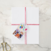 Happy Birthday Gift Labels met Happy Cat Party Cadeaulabel (Met Touw)