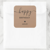 Happy Birthday Gift Labels, Verjaardag Labels, Kra Vierkante Sticker (Tas)