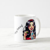 Happy Birthday' Gift Mok met Humoristische Twist (Voorkant rechts)