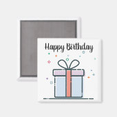 Happy Birthday Gift Square Magnet (Voorkant / Achterkant)