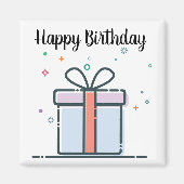 Happy Birthday Gift Square Magnet (Voorkant)