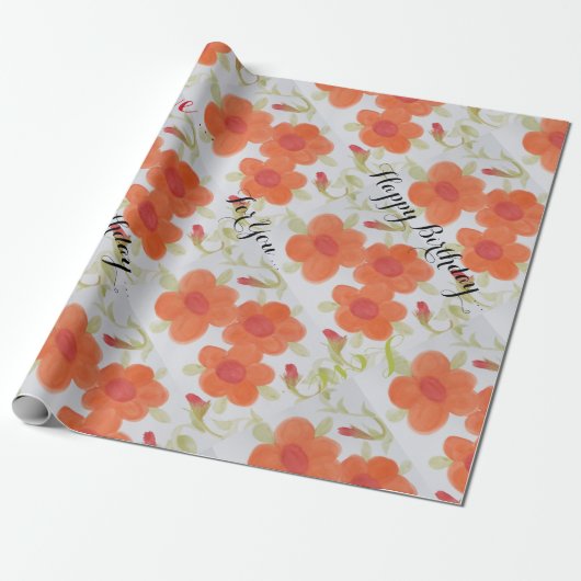 Happy Birthday Gift Wrap Cadeaupapier (Uitgerold)