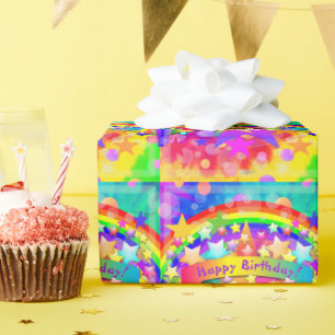 Happy Birthday Gift Wrap Rainbow HAMbyWG Cadeaupapier