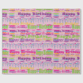 Happy Birthday Gift Wrap voor meisjes Cadeaupapier (Vlak)