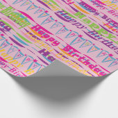 Happy Birthday Gift Wrap voor meisjes Cadeaupapier (Hoek)