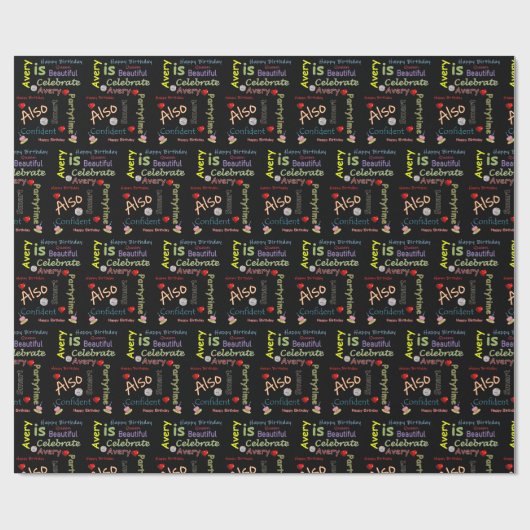 Happy Birthday Gift Wrapping Paper Avery Cadeaupapier (Vlak)