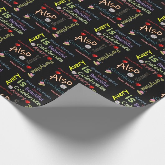 Happy Birthday Gift Wrapping Paper Avery Cadeaupapier (Hoek)