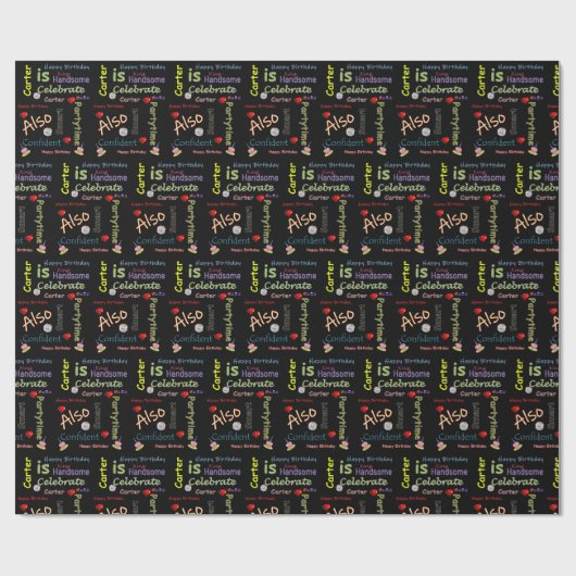 Happy Birthday Gift Wrapping Paper Carter Cadeaupapier (Vlak)