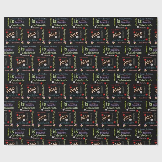 Happy Birthday Gift Wrapping Paper Charlotte Cadeaupapier (Vlak)