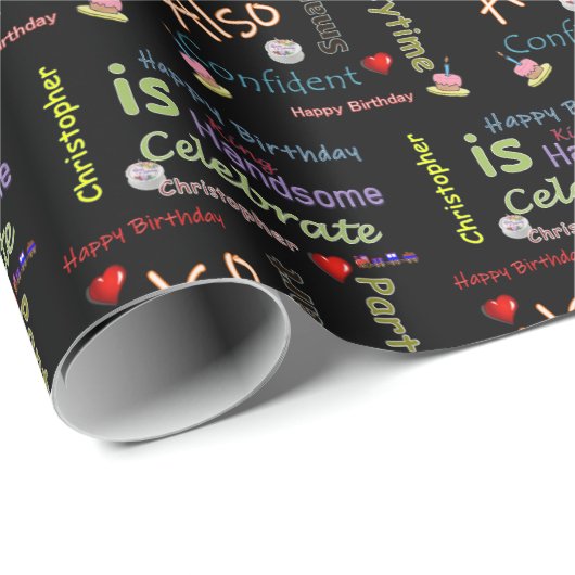 Happy Birthday Gift Wrapping Paper Christopher Cadeaupapier (Rol Hoek)