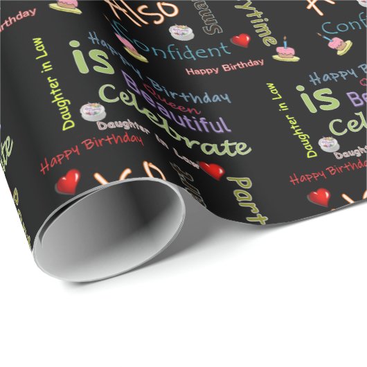 Happy Birthday Gift Wrapping Paper Daughter in law Cadeaupapier (Rol Hoek)