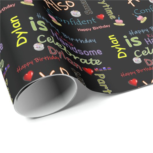 Happy Birthday Gift Wrapping Paper Dylan Cadeaupapier (Rol Hoek)